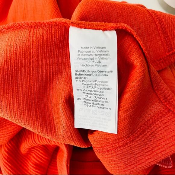 J Crew orange ribbed button stretchy tank preppy top 2X - Picture 6 of 8